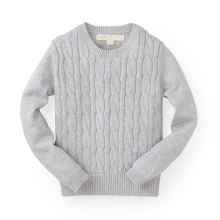 Soft 100% Cotton Classic Style Personified Heather Grey Cable Knitted Front New Design Baby Dirl Sweater